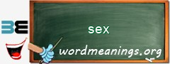 WordMeaning blackboard for sex